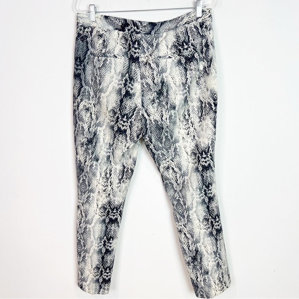 ZARA BASIC BLACK GRAY SNAKESKIN PRINT FLAT FRONT … - image 6